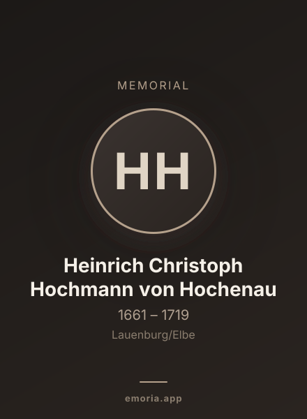 Memorial portrait of Heinrich Christoph Hochmann von Hochenau