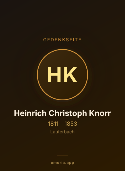 Gedenkportrait von Heinrich Christoph Knorr