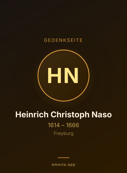 Gedenkportrait von Heinrich Christoph Naso