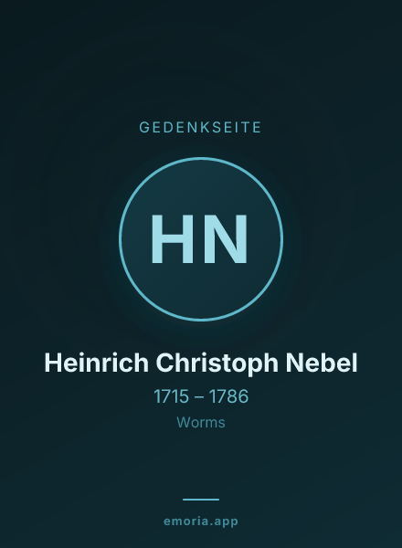 Gedenkportrait von Heinrich Christoph Nebel