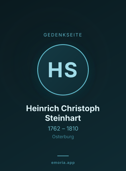 Gedenkportrait von Heinrich Christoph Steinhart