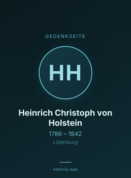 Gedenkportrait von Heinrich Christoph von Holstein