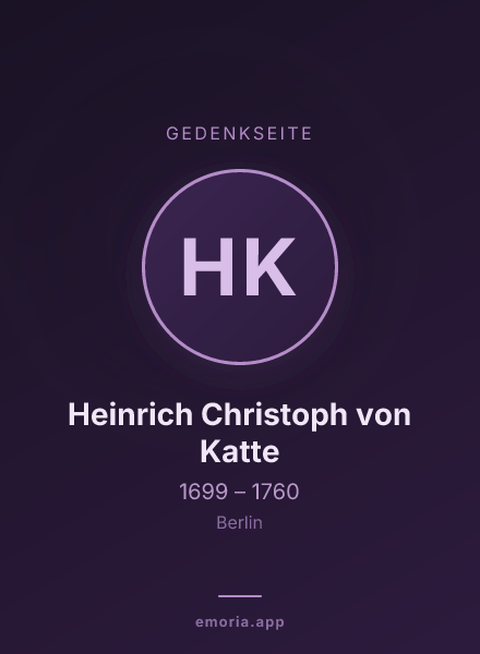 Gedenkportrait von Heinrich Christoph von Katte