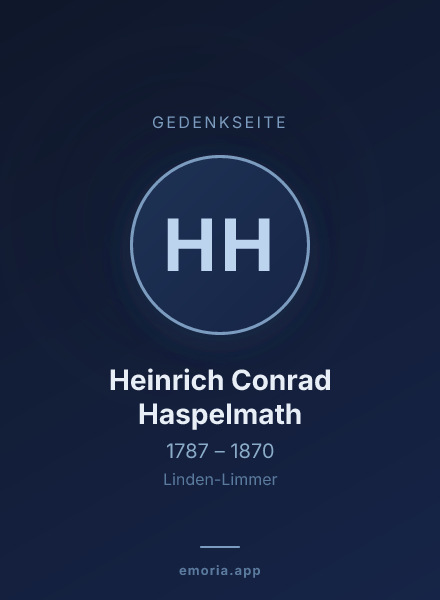 Gedenkportrait von Heinrich Conrad Haspelmath