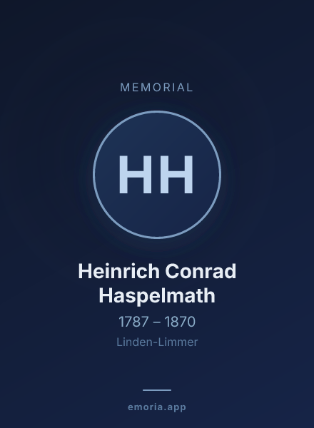 Memorial portrait of Heinrich Conrad Haspelmath