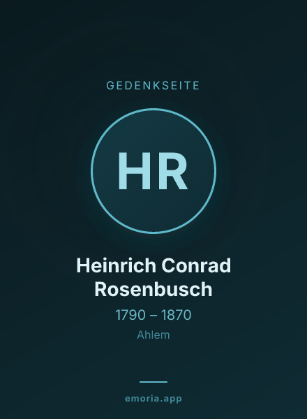 Gedenkportrait von Heinrich Conrad Rosenbusch