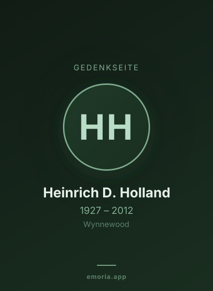 Gedenkportrait von Heinrich D. Holland