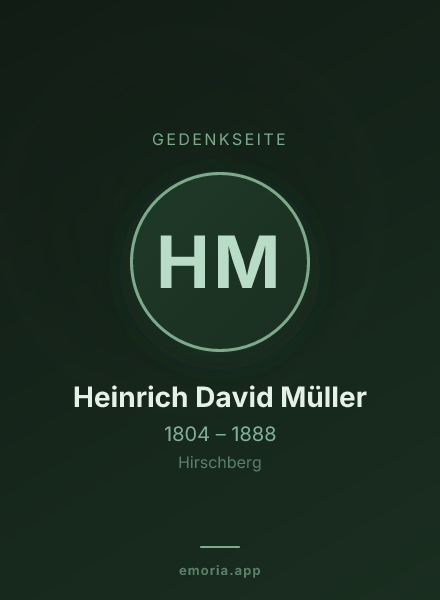 Gedenkportrait von Heinrich David Müller