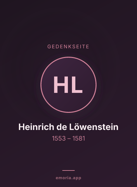 Gedenkportrait von Heinrich de Löwenstein