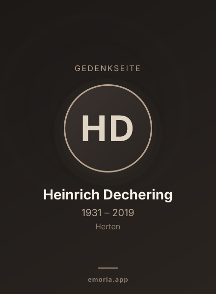 Gedenkportrait von Heinrich Dechering