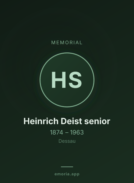 Memorial portrait of Heinrich Deist senior