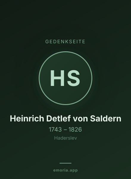 Gedenkportrait von Heinrich Detlef von Saldern