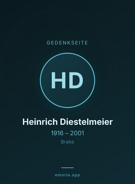 Gedenkportrait von Heinrich Diestelmeier