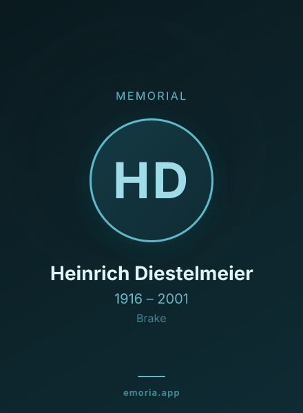 Memorial portrait of Heinrich Diestelmeier