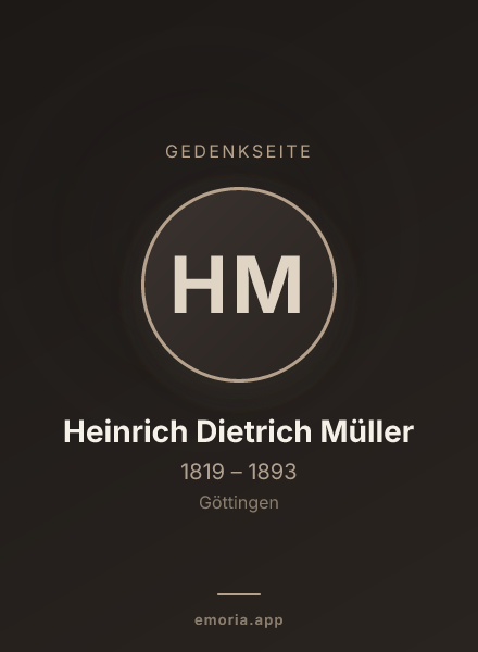Gedenkportrait von Heinrich Dietrich Müller