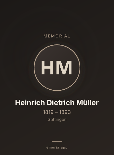 Memorial portrait of Heinrich Dietrich Müller