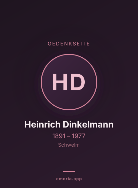 Gedenkportrait von Heinrich Dinkelmann