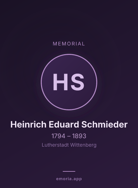 Memorial portrait of Heinrich Eduard Schmieder
