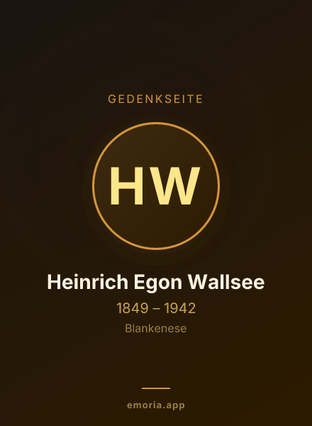 Gedenkportrait von Heinrich Egon Wallsee