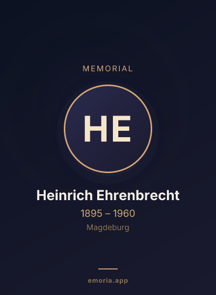 Memorial portrait of Heinrich Ehrenbrecht