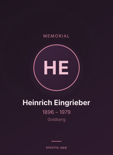Memorial portrait of Heinrich Eingrieber