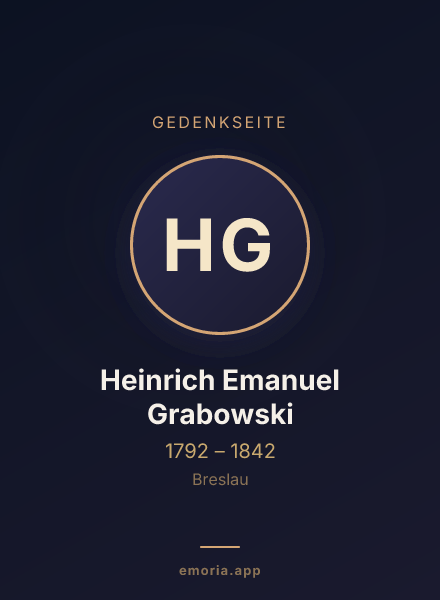 Gedenkportrait von Heinrich Emanuel Grabowski