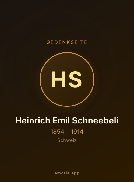 Gedenkportrait von Heinrich Emil Schneebeli