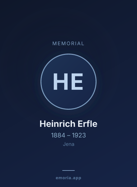 Memorial portrait of Heinrich Erfle