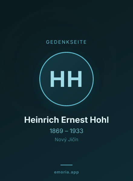 Gedenkportrait von Heinrich Ernest Hohl