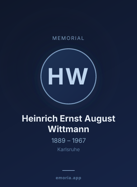 Memorial portrait of Heinrich Ernst August Wittmann