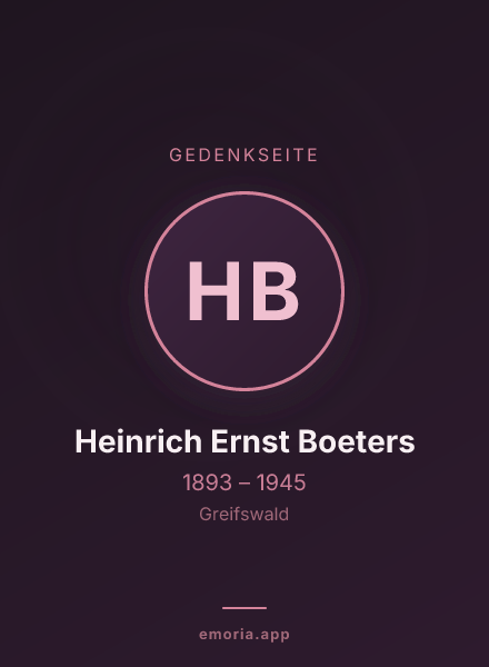 Gedenkportrait von Heinrich Ernst Boeters