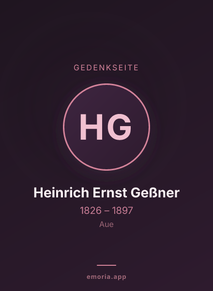 Gedenkportrait von Heinrich Ernst Geßner