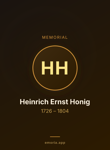 Memorial portrait of Heinrich Ernst Honig
