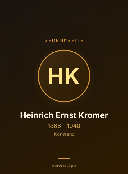 Gedenkportrait von Heinrich Ernst Kromer