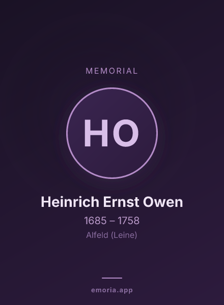 Memorial portrait of Heinrich Ernst Owen