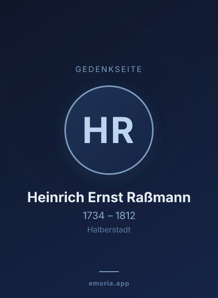 Gedenkportrait von Heinrich Ernst Raßmann