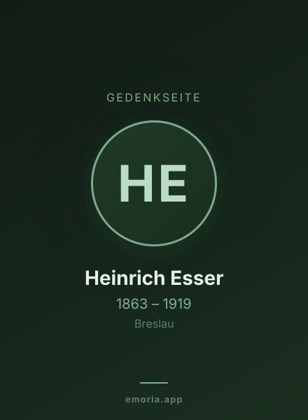 Gedenkportrait von Heinrich Esser