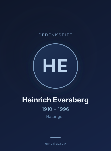 Gedenkportrait von Heinrich Eversberg