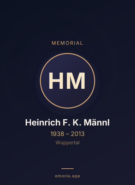 Memorial portrait of Heinrich F. K. Männl