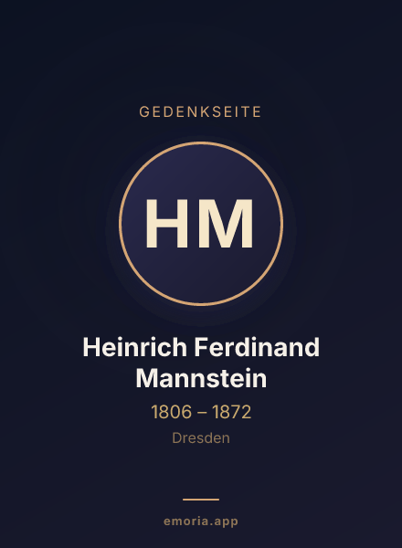 Gedenkportrait von Heinrich Ferdinand Mannstein