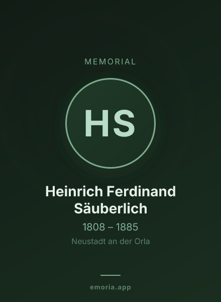 Memorial portrait of Heinrich Ferdinand Säuberlich