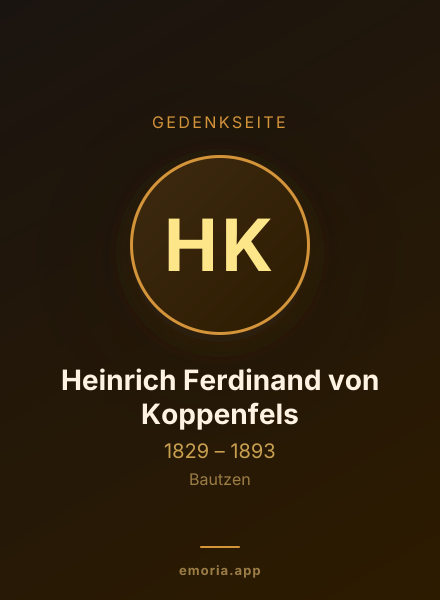 Gedenkportrait von Heinrich Ferdinand von Koppenfels