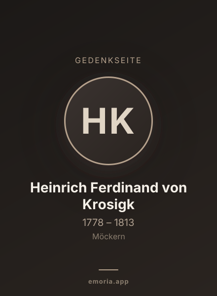 Gedenkportrait von Heinrich Ferdinand von Krosigk