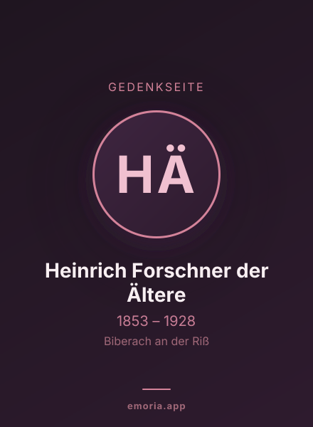 Gedenkportrait von Heinrich Forschner der Ältere