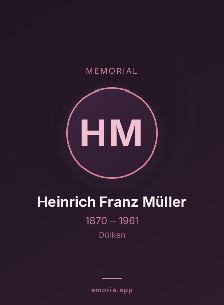 Memorial portrait of Heinrich Franz Müller