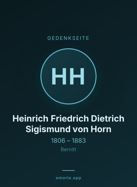 Gedenkportrait von Heinrich Friedrich Dietrich Sigismund von Horn
