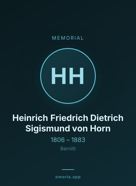 Memorial portrait of Heinrich Friedrich Dietrich Sigismund von Horn