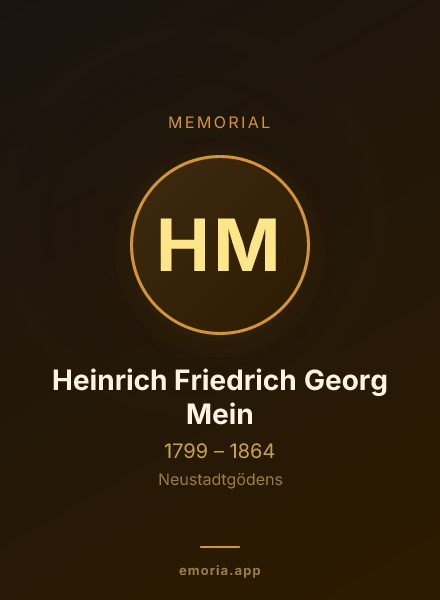 Memorial portrait of Heinrich Friedrich Georg Mein
