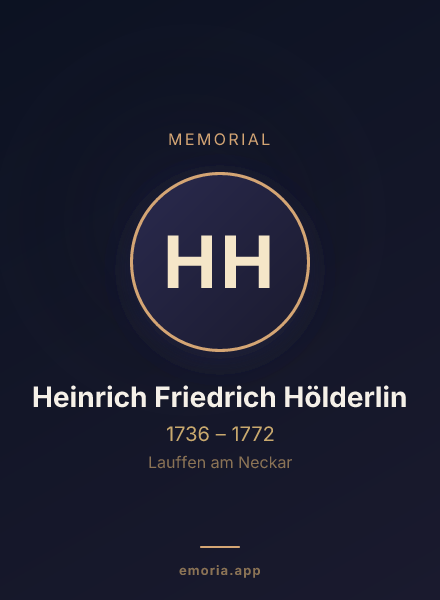 Memorial portrait of Heinrich Friedrich Hölderlin