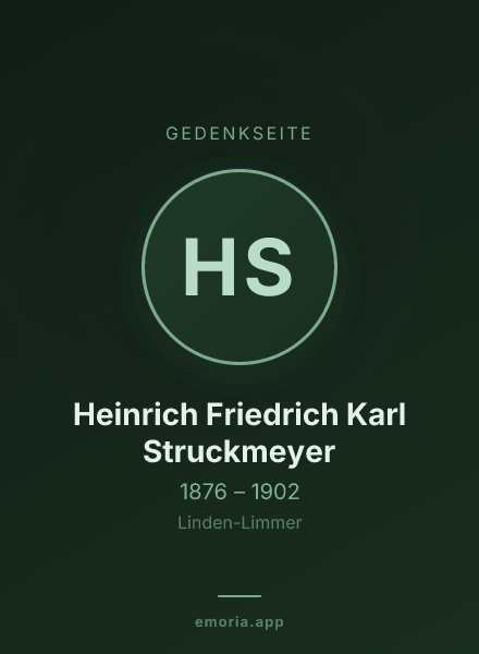 Gedenkportrait von Heinrich Friedrich Karl Struckmeyer